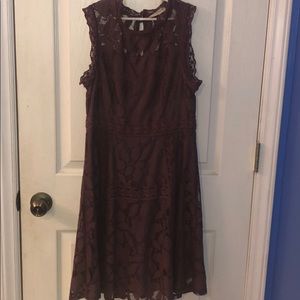 maroon flower print dress
